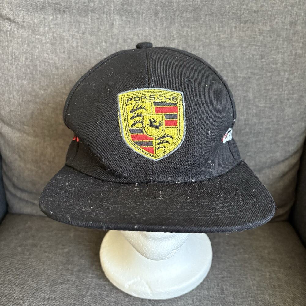 Porsche 911 Carrera Crest Logo Hat Cap Black Adjustable SnapBack